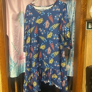 Charming Blue Floral Tunic